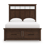 Taffenbrook Medium Brown Queen Storage Platform Bed by Ashley at Eve Furniture