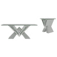 Taffeta Silver 2-Piece Mirrored Coffee and End Table Set by Coaster at Eve Furniture