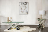 Taffeta Silver 2-Piece Mirrored Coffee and End Table Set by Coaster at Eve Furniture