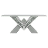 Taffeta Silver 3-Piece Mirrored Coffee and End Table Set by Coaster at Eve Furniture