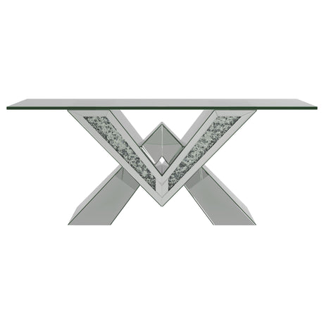 Taffeta Silver 3-Piece Mirrored Coffee and End Table Set by Coaster at Eve Furniture