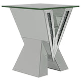 Taffeta Silver 3-Piece Mirrored Coffee and End Table Set by Coaster at Eve Furniture