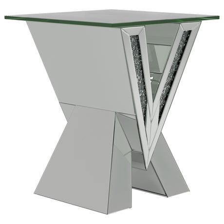 Taffeta Silver 3-Piece Mirrored Coffee and End Table Set by Coaster at Eve Furniture