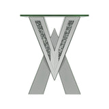 Taffeta Silver V-Shaped End Table with Glass Top by Coaster at Eve Furniture