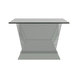 Taffeta Silver V-Shaped Coffee Table with Glass Top