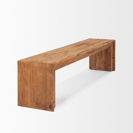 Tahira Rectangular Recycled Wooden Bench by Mercana at Eve Furniture