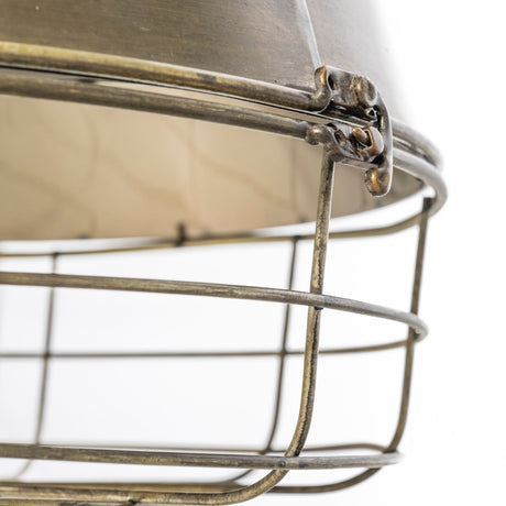 Tahla Gold Toned Metal Cage Pendant Light by Mercana at Eve Furniture