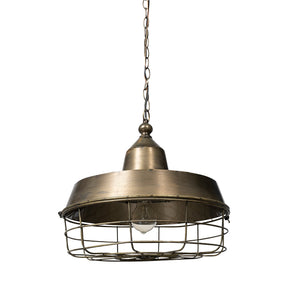 Tahla Gold Toned Metal Cage Pendant Light by Mercana at Eve Furniture