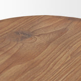 Tahlia Round Natural Brown Wood w/ Angled Legs Stool by Mercana at Eve Furniture