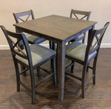 Tahoe Gray 5-Piece Counter Height Set by Happy Homes at Eve Furniture