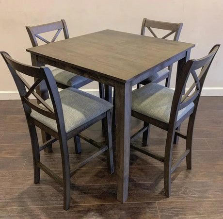 Tahoe Gray 5-Piece Counter Height Set by Happy Homes at Eve Furniture