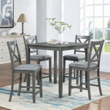 Tahoe Gray 5-Piece Counter Height Set by Happy Homes at Eve Furniture