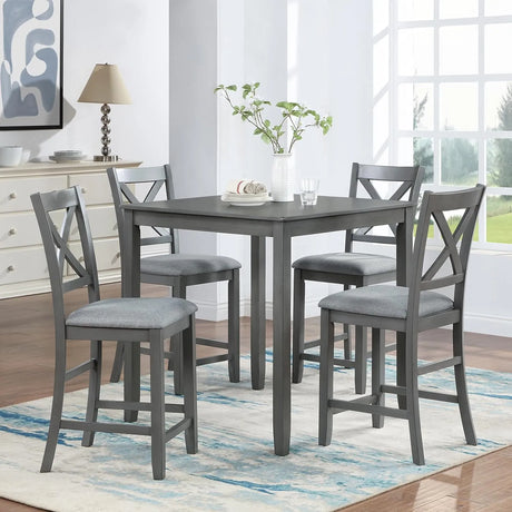 Tahoe Gray 5-Piece Counter Height Set by Happy Homes at Eve Furniture