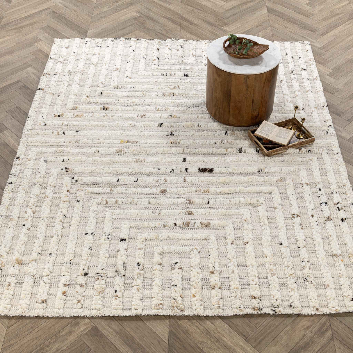 Tahoe Ivory Wool Rug by Classic Home at Eve Furniture