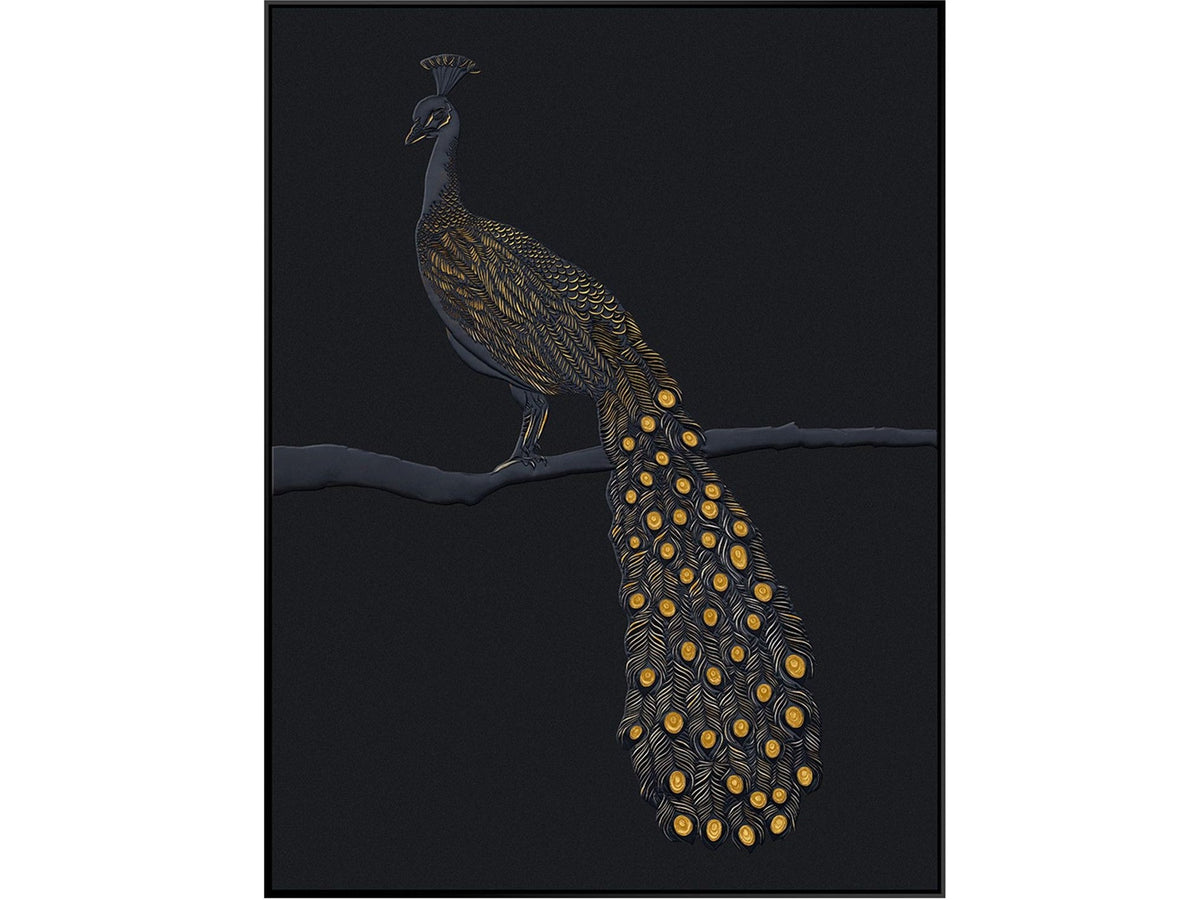 Tail Feathers Black/Yellow Canvas by Crestview at Eve Furniture
