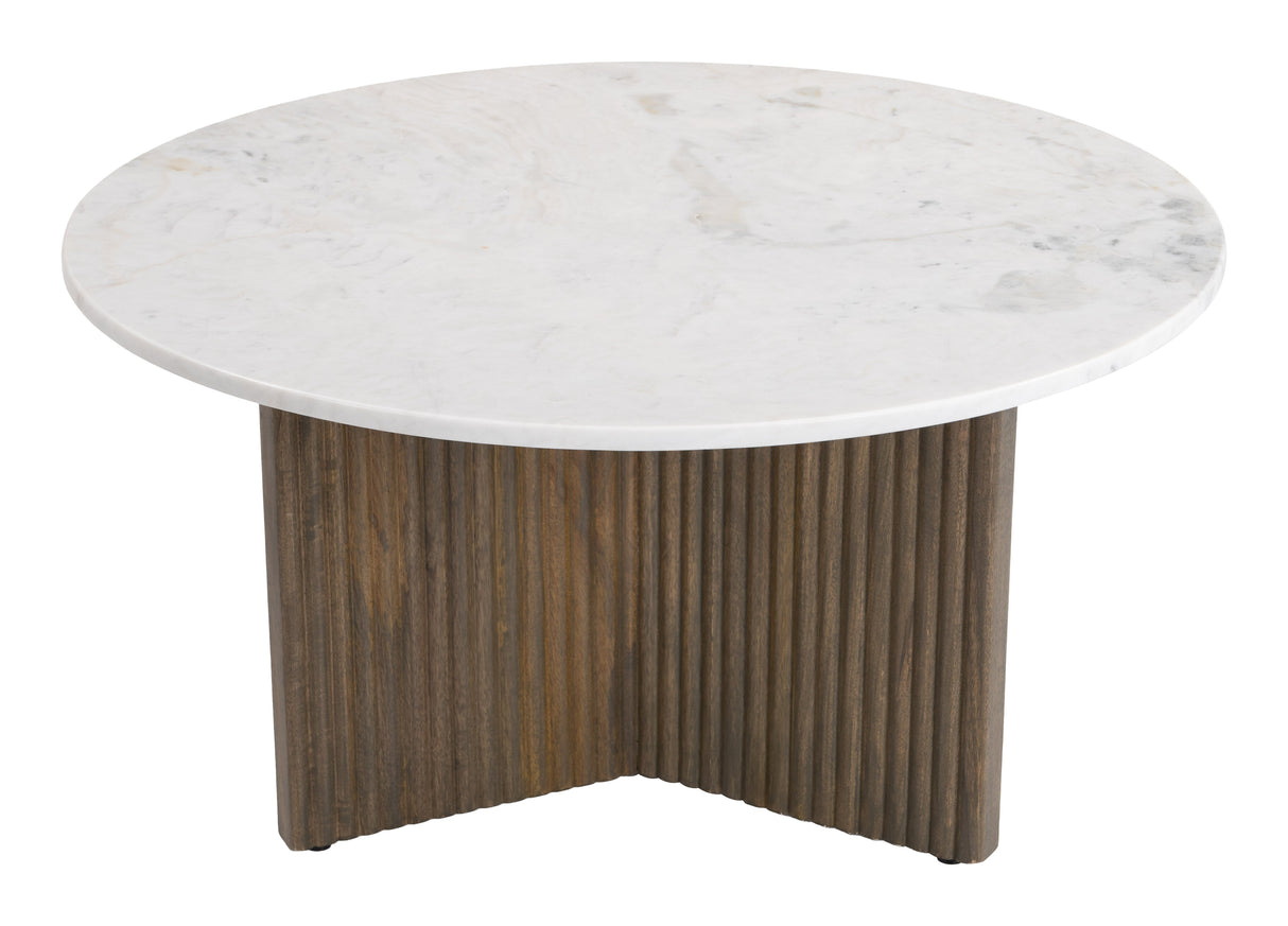 Tailo White & Brass Coffee Table by Zuomod at Eve Furniture