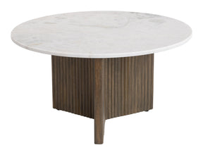 Tailo White & Brass Coffee Table by Zuomod at Eve Furniture
