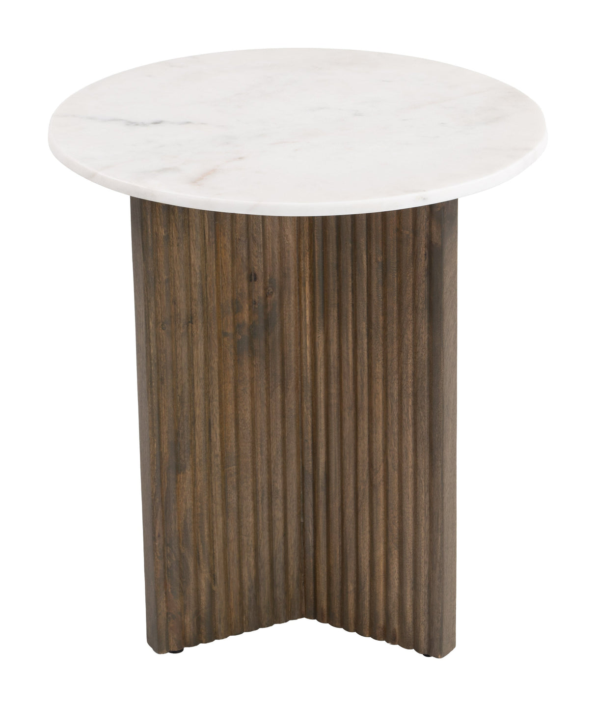 Tailo White & Brass Side Table by Zuomod at Eve Furniture
