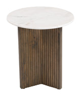 Tailo White & Brass Side Table by Zuomod at Eve Furniture