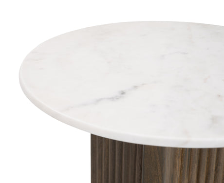 Tailo White & Brass Side Table by Zuomod at Eve Furniture