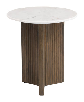Tailo White & Brass Side Table by Zuomod at Eve Furniture