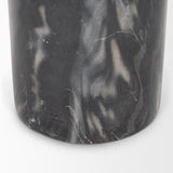 Taite Solid Dark Gray Marble Pedestal Accent Table by Mercana at Eve Furniture