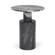 Taite Solid Dark Gray Marble Pedestal Accent Table by Mercana at Eve Furniture