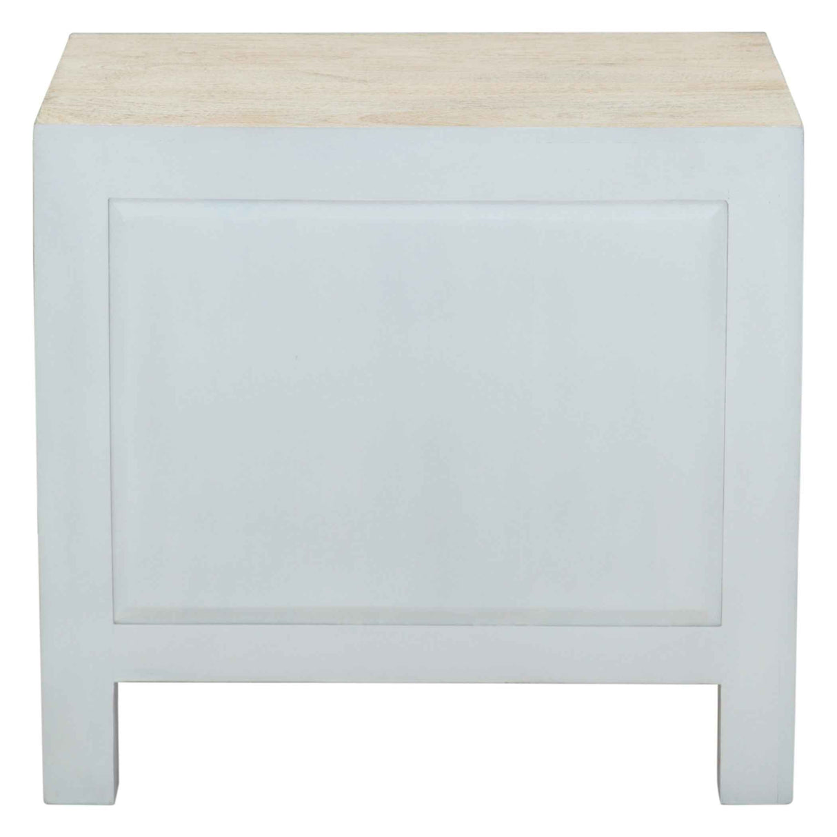 Taj 26" Nightstand with Plinth Base in Carved Heirloom White by Home Trends & Design at Eve Furniture