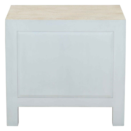 Taj 26" Nightstand with Plinth Base in Carved Heirloom White by Home Trends & Design at Eve Furniture