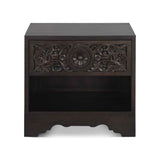 Taj 26" Nightstand with Plinth Base in Vintage Brown by Home Trends & Design at Eve Furniture