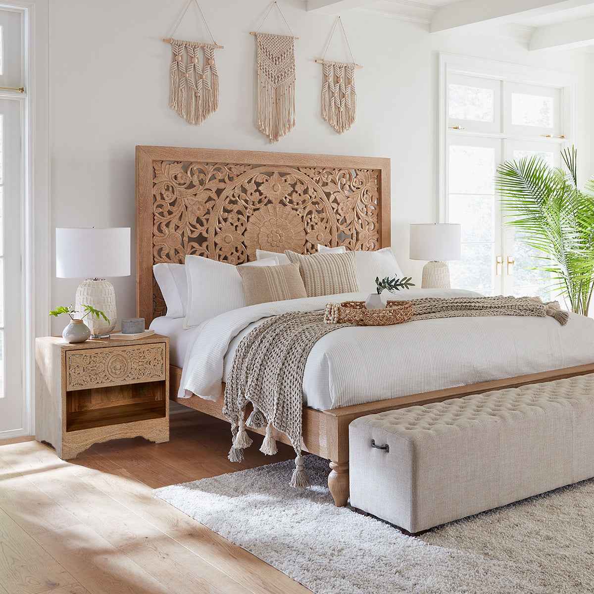 Taj 26" Nightstand with Plinth Base in Whitewash by Home Trends & Design at Eve Furniture