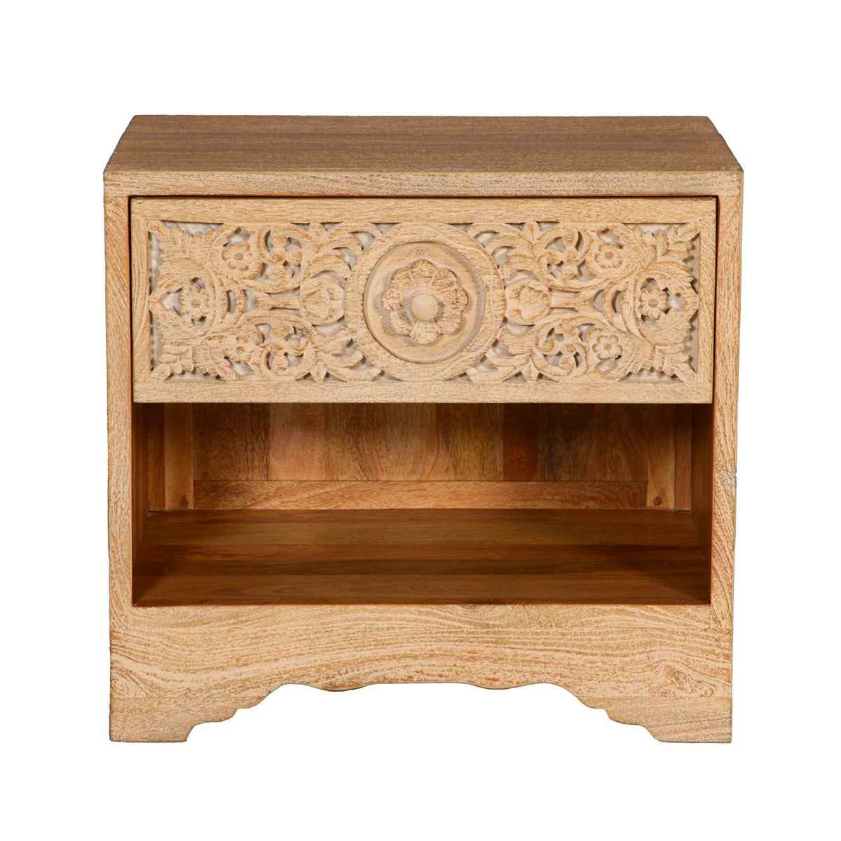 Taj 26" Nightstand with Plinth Base in Whitewash by Home Trends & Design at Eve Furniture
