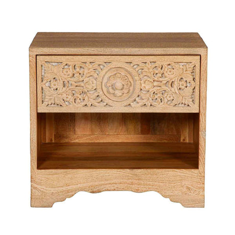 Taj 26" Nightstand with Plinth Base in Whitewash by Home Trends & Design at Eve Furniture