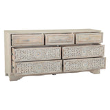 Taj 71" Dresser with Plinth Base in Carved Heirloom White by Home Trends & Design at Eve Furniture