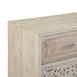 Taj 71" Dresser with Plinth Base in Carved Heirloom White by Home Trends & Design at Eve Furniture