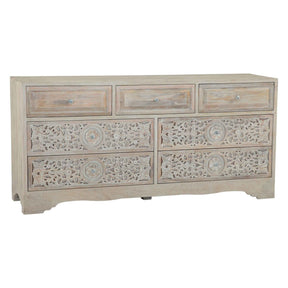 Taj 71" Dresser with Plinth Base in Carved Heirloom White by Home Trends & Design at Eve Furniture