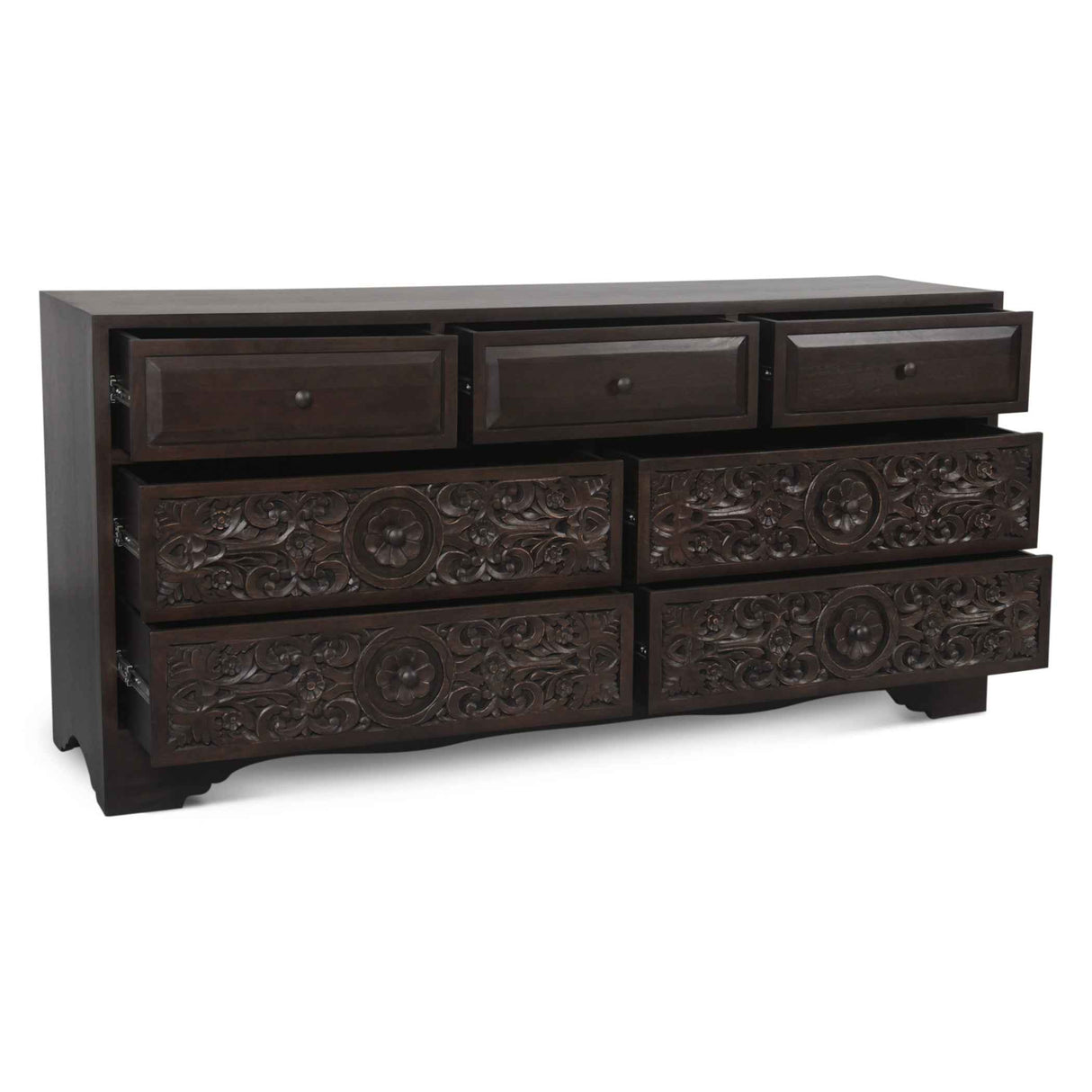 Taj 71" Dresser with Plinth Base in Vintage Brown by Home Trends & Design at Eve Furniture