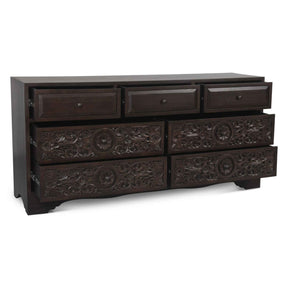 Taj 71" Dresser with Plinth Base in Vintage Brown by Home Trends & Design at Eve Furniture