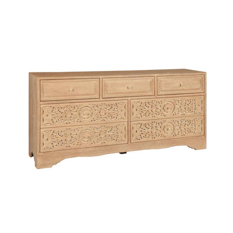 Taj 71" Dresser with Plinth Base in Whitewash by Home Trends & Design at Eve Furniture