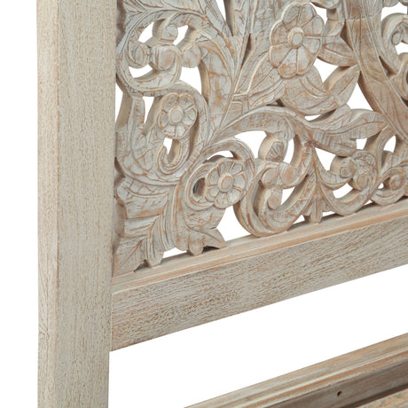 Taj King Bed in Carved Heirloom White by Home Trends & Design at Eve Furniture