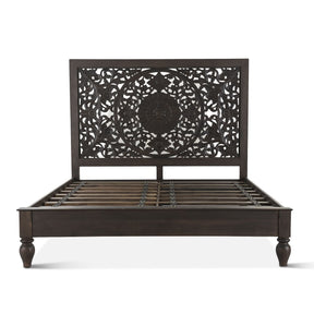 Taj King Bed in Hand Carved Vintage Brown by Home Trends & Design at Eve Furniture