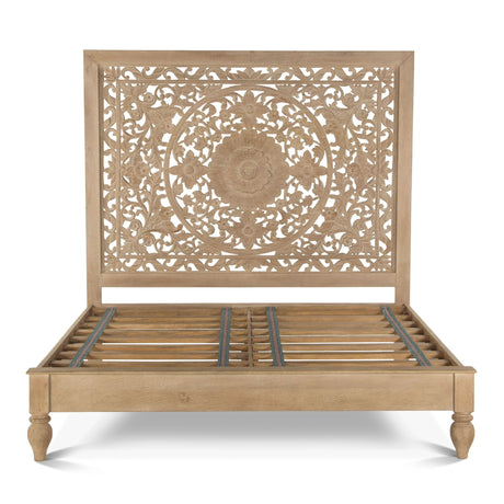Taj King Bed in Hand Carved Whitewash by Home Trends & Design at Eve Furniture