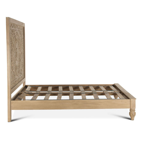 Taj King Bed in Hand Carved Whitewash by Home Trends & Design at Eve Furniture