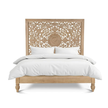 Taj King Bed in Hand Carved Whitewash by Home Trends & Design at Eve Furniture