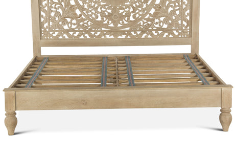 Taj King Bed in Hand Carved Whitewash by Home Trends & Design at Eve Furniture
