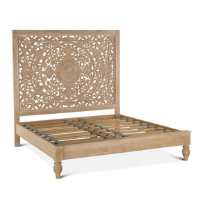 Taj King Bed in Hand Carved Whitewash by Home Trends & Design at Eve Furniture