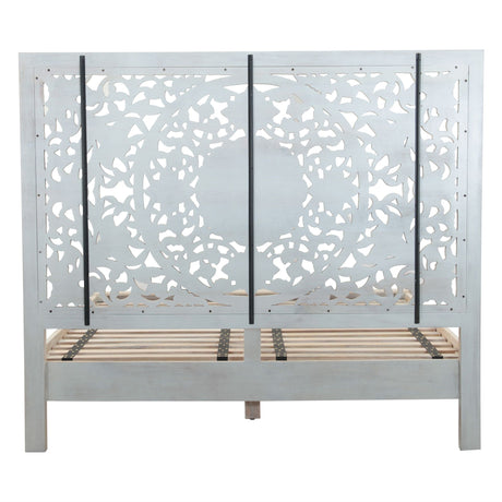 Taj Queen Bed in Hand Carved Heirloom White by Home Trends & Design at Eve Furniture