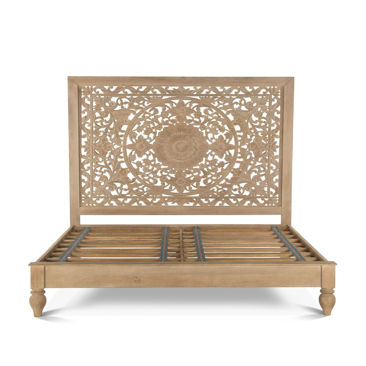Taj Queen Bed in Hand Carved Whitewash by Home Trends & Design at Eve Furniture