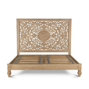 Taj Queen Bed in Hand Carved Whitewash by Home Trends & Design at Eve Furniture