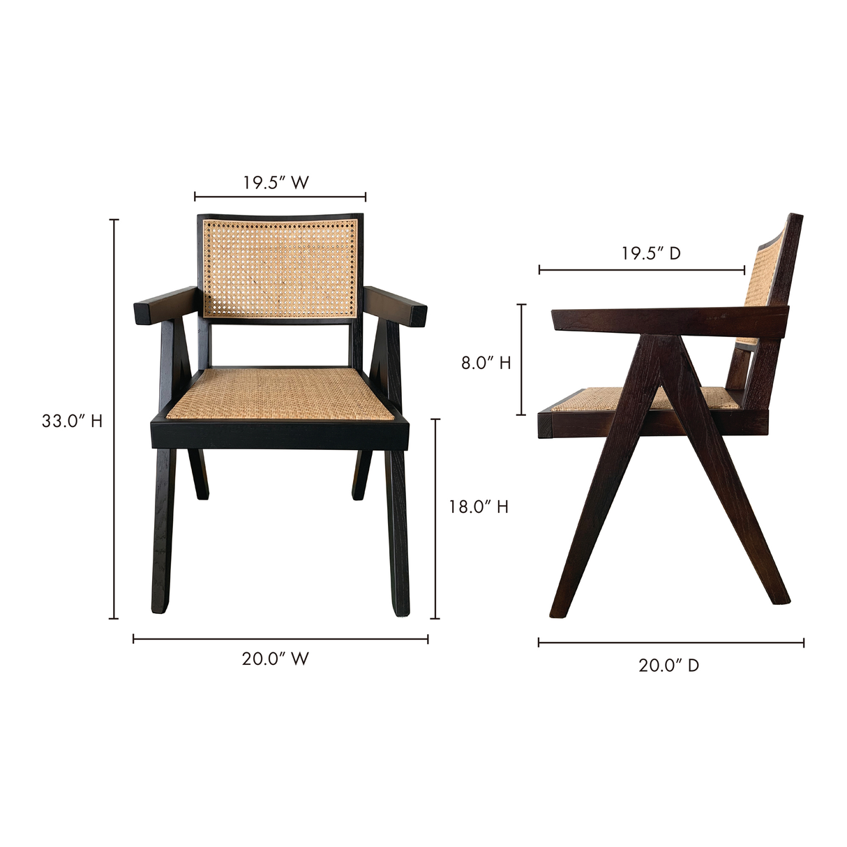 Takashi Dark Brown Chair (Set of 2) by MOES at Eve Furniture